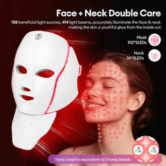 Facial LED Light Mask with Neck – Photon Therapy | Blushia 3